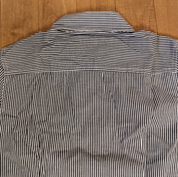 'Jacob' Black&White Vertical Stripe Fitted Blouse Sz S - Picture 3 of 11